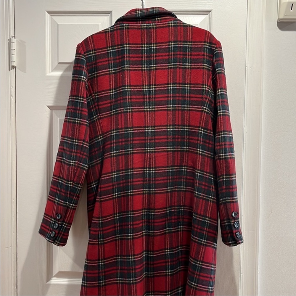 Beautiful 70% wool Reformation Middlebury long plaid coat, size Large - Picture 7 of 11